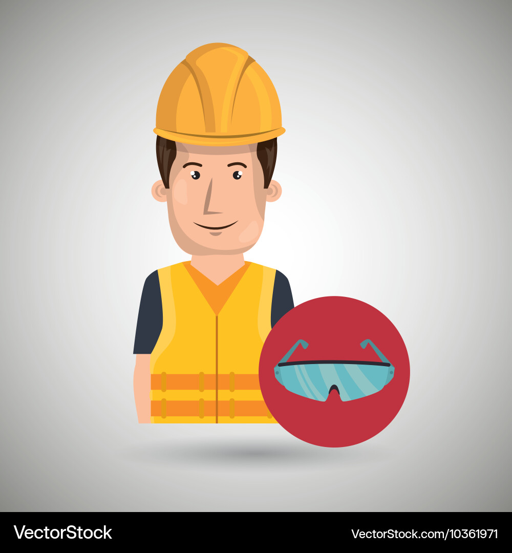 Man worker protection tools icon Vector Image