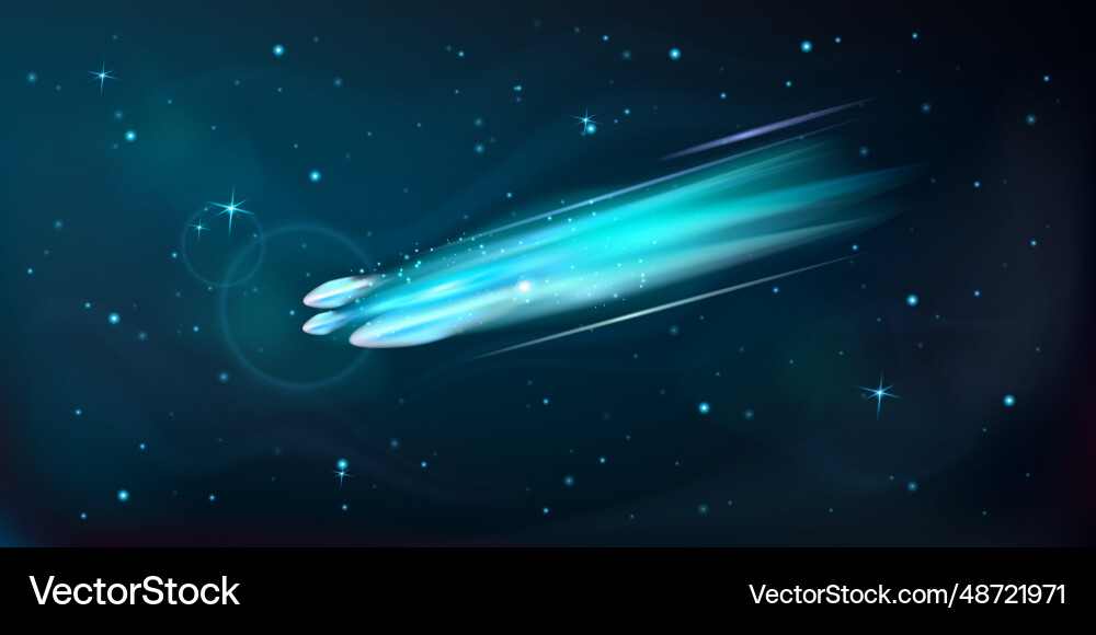 Meteor in space composition Meteor in space composition vector image