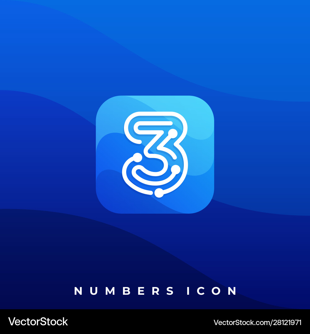 Numbers circuit application template Numbers circuit application template vector image