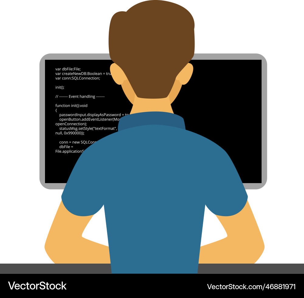 Programming developer young code geek developing Programming developer young code geek developing vector image