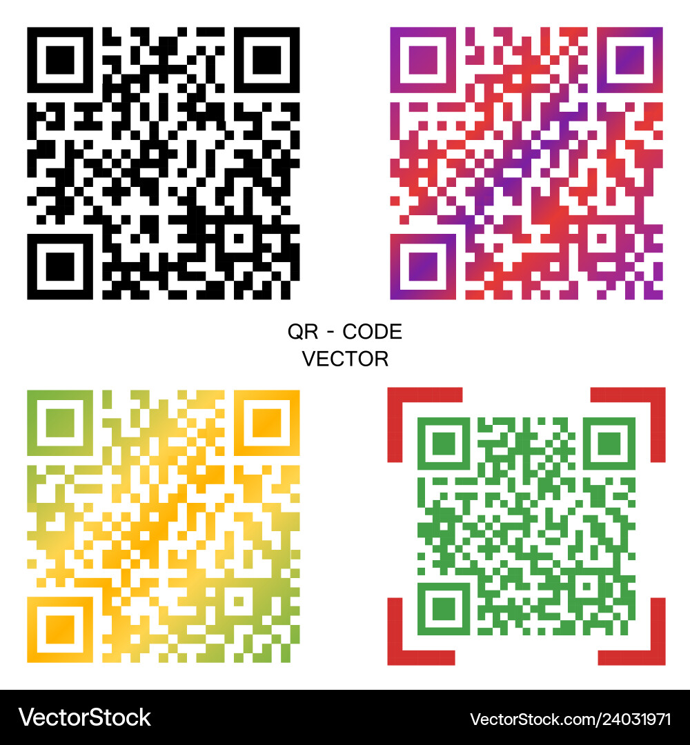 Qr code multi-colored codes Qr code multi-colored codes vector image