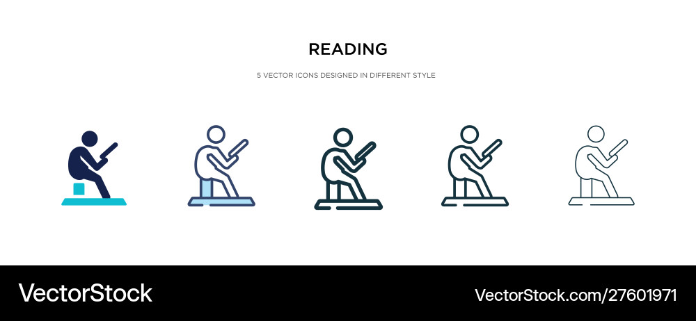 Reading icon in different style two colored Vector Image