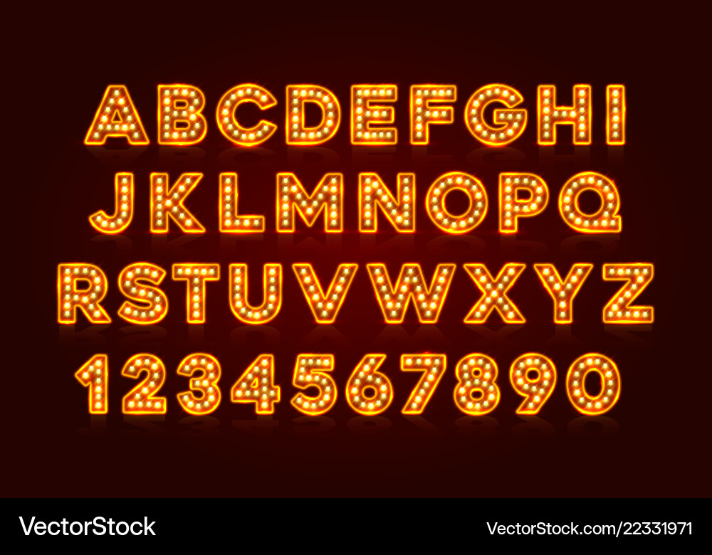 Red Neon Alphabet Sign vector image