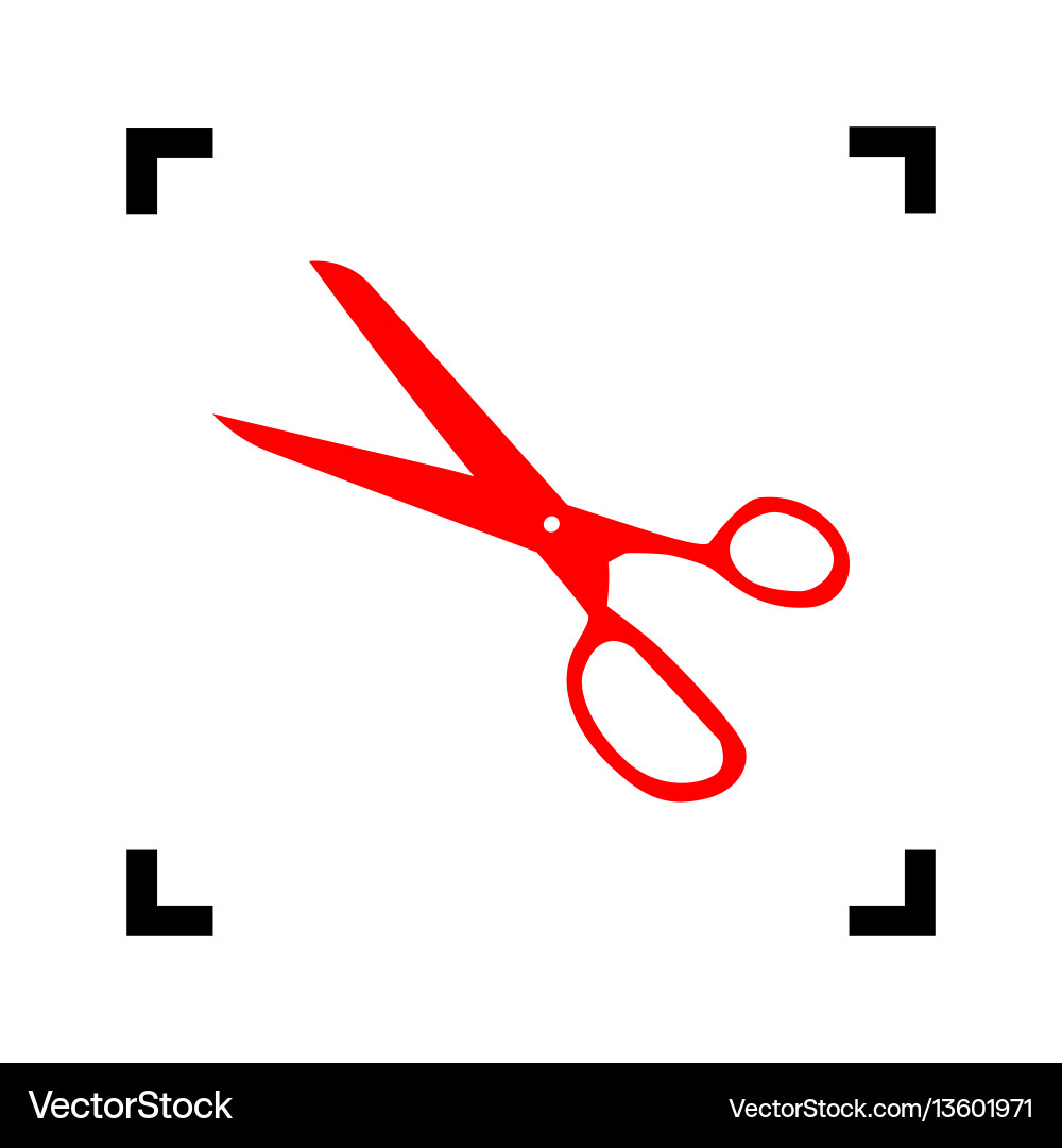 Scissors sign red icon vector image