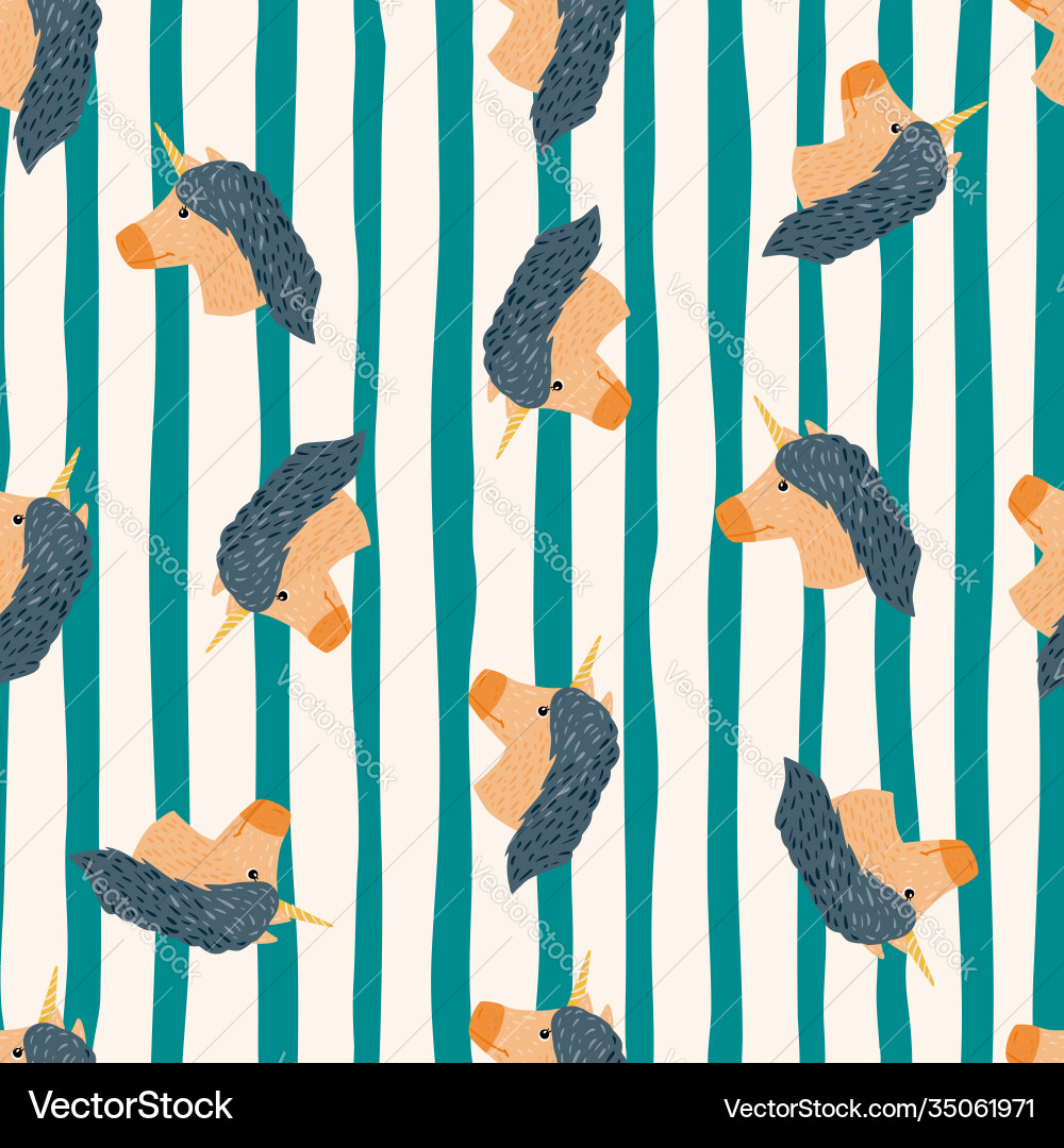 Seamless random pattern with unicorn cartoon Seamless random pattern with unicorn cartoon vector image