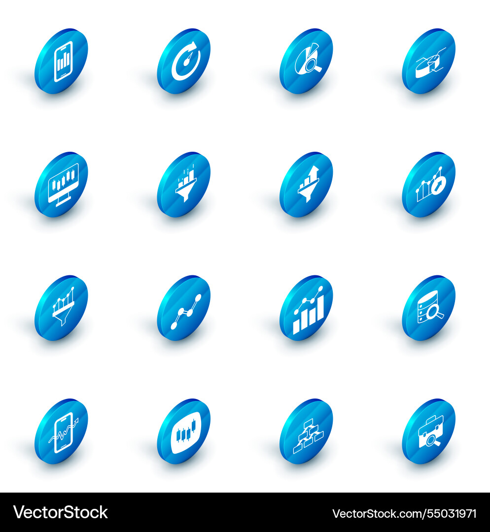 Set digital speed meter search data analysis pie Set digital speed meter search data analysis pie vector image