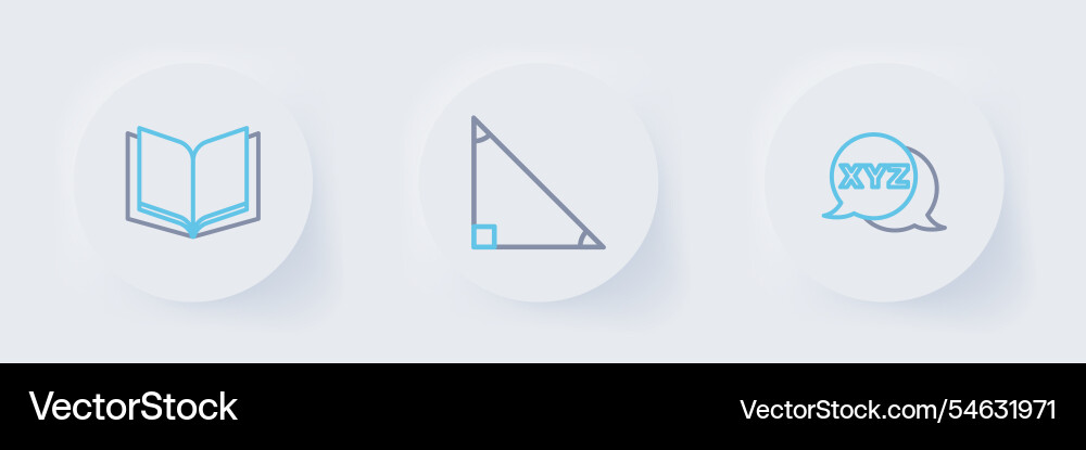Set line xyz coordinate system triangle math Set line xyz coordinate system triangle math vector image