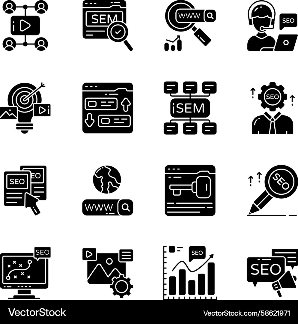 Set of web solid icons Vector Image