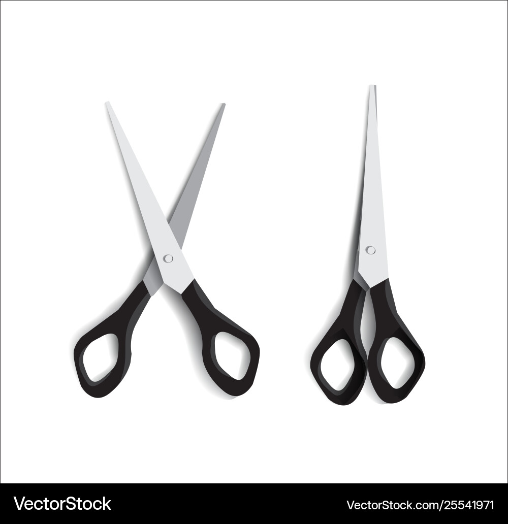 Set red scissors isolated Set red scissors isolated Vector Image