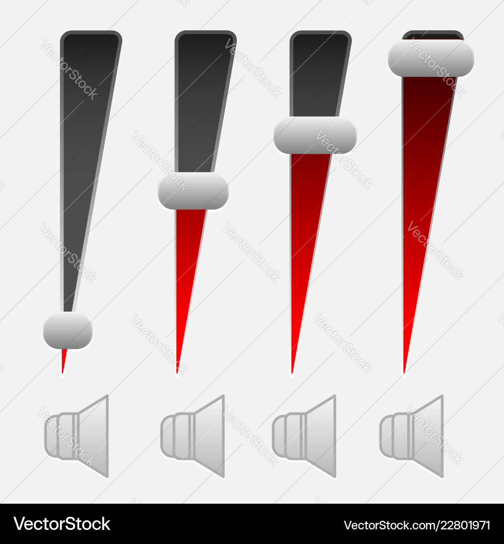 Vertical colume control ui elements adjust opacity Vertical colume control ui elements adjust opacity vector image