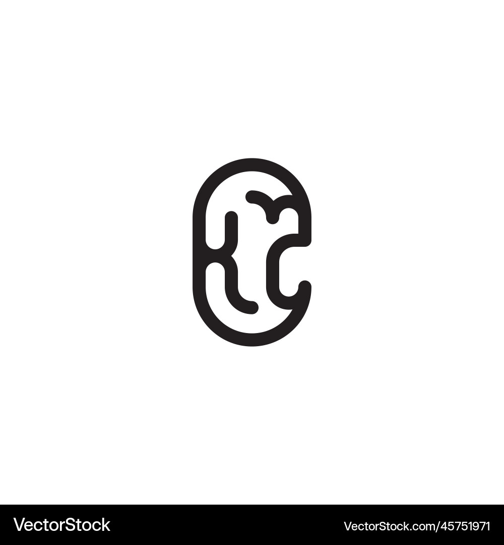 Xz line simple round initial concept with high Vector Image