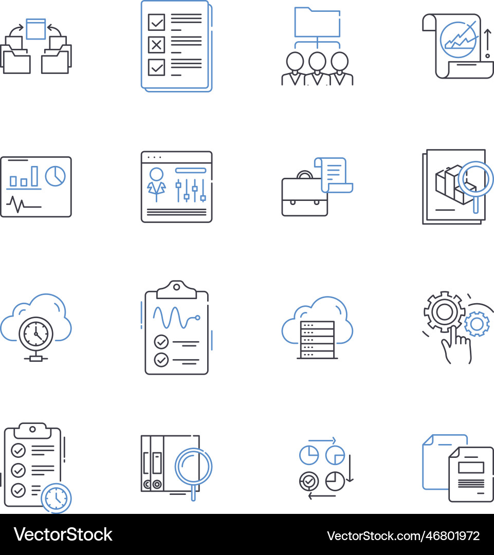 Automation and technology line icons collection Automation and technology line icons collection vector image