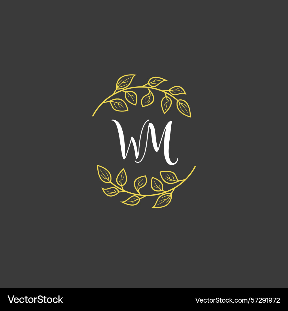 Botanical monogram logos with initial wm Vector Image