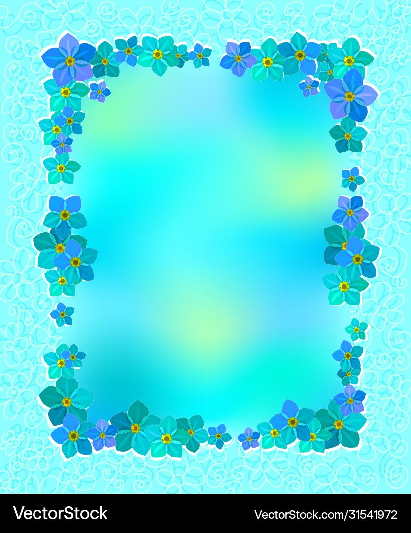 Card with forget-me-nots graphics Card with forget-me-nots graphics vector image