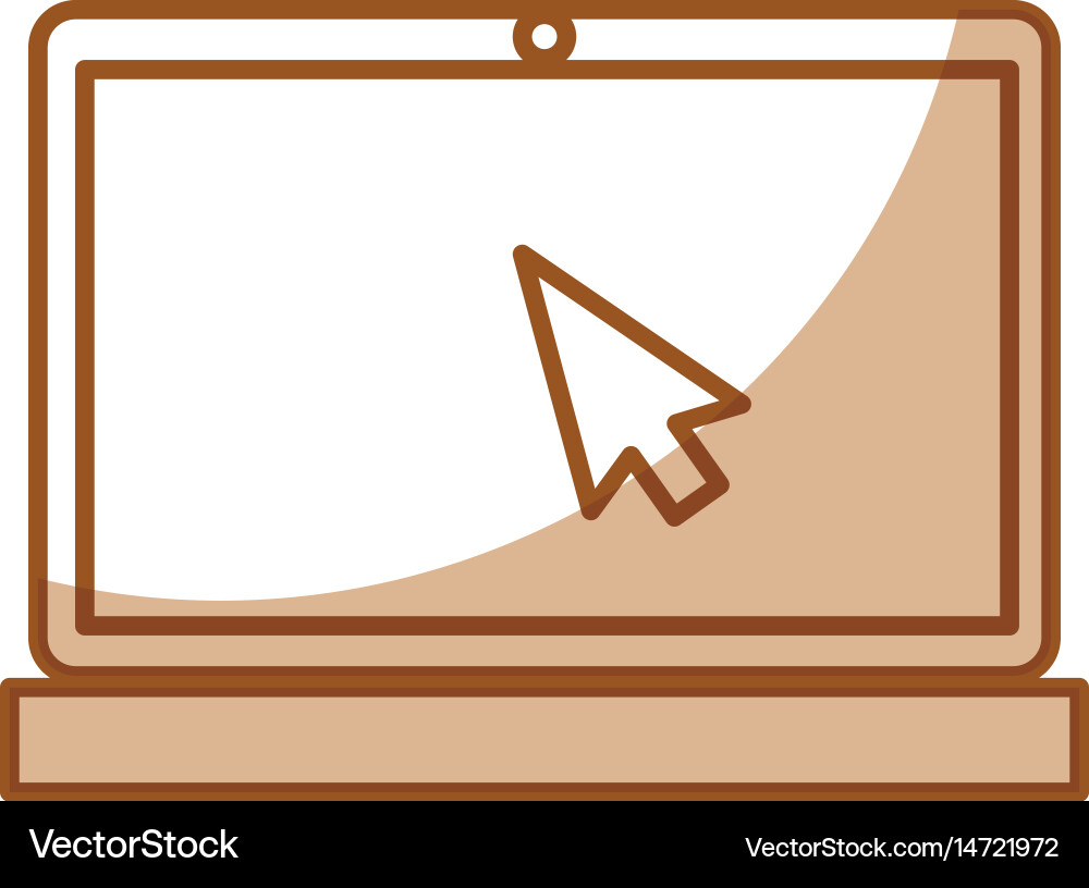 Computer laptop with arrow pointer vector image