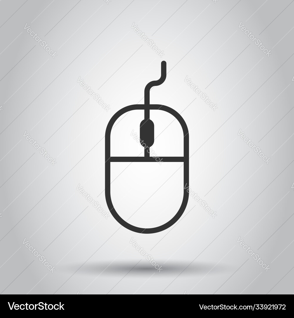 Computer mouse icon in flat style cursor on white Computer mouse icon in flat style cursor on white vector image