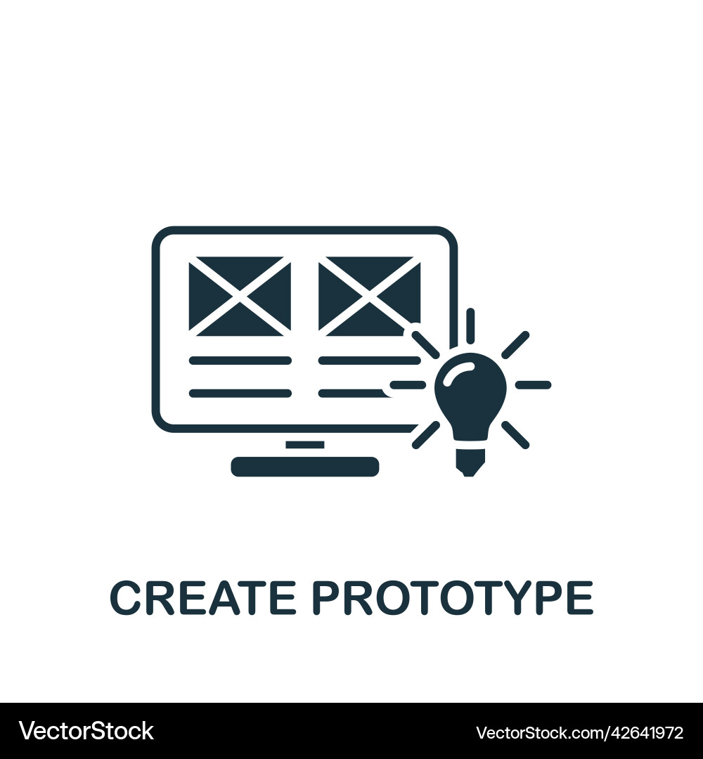 Create prototype icon monochrome simple web Create prototype icon monochrome simple web vector image