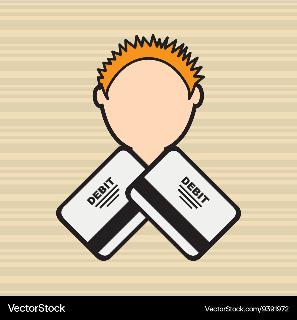 Debit card user design vector image