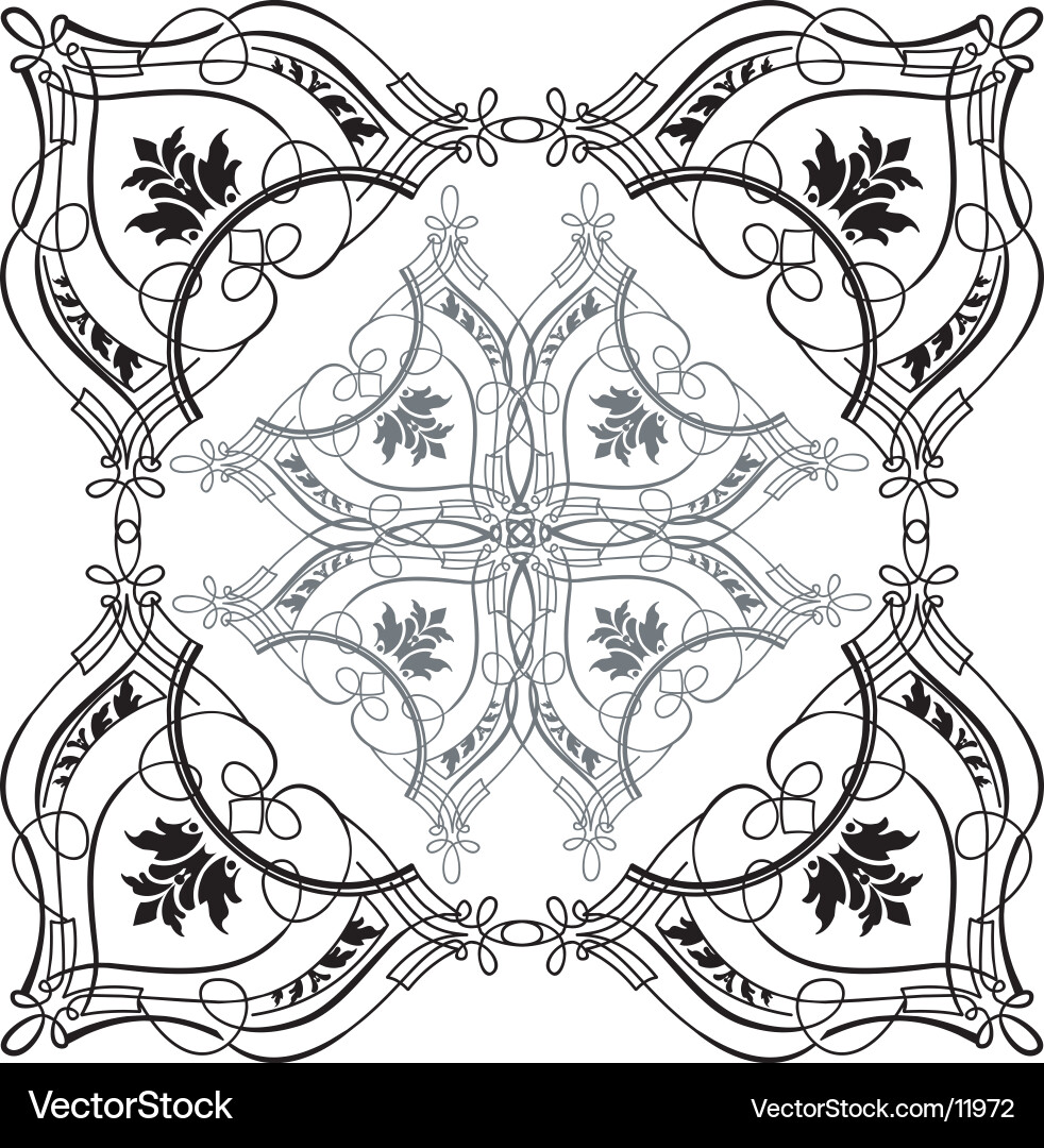 Elegant Calligraphic Scroll Vector Image