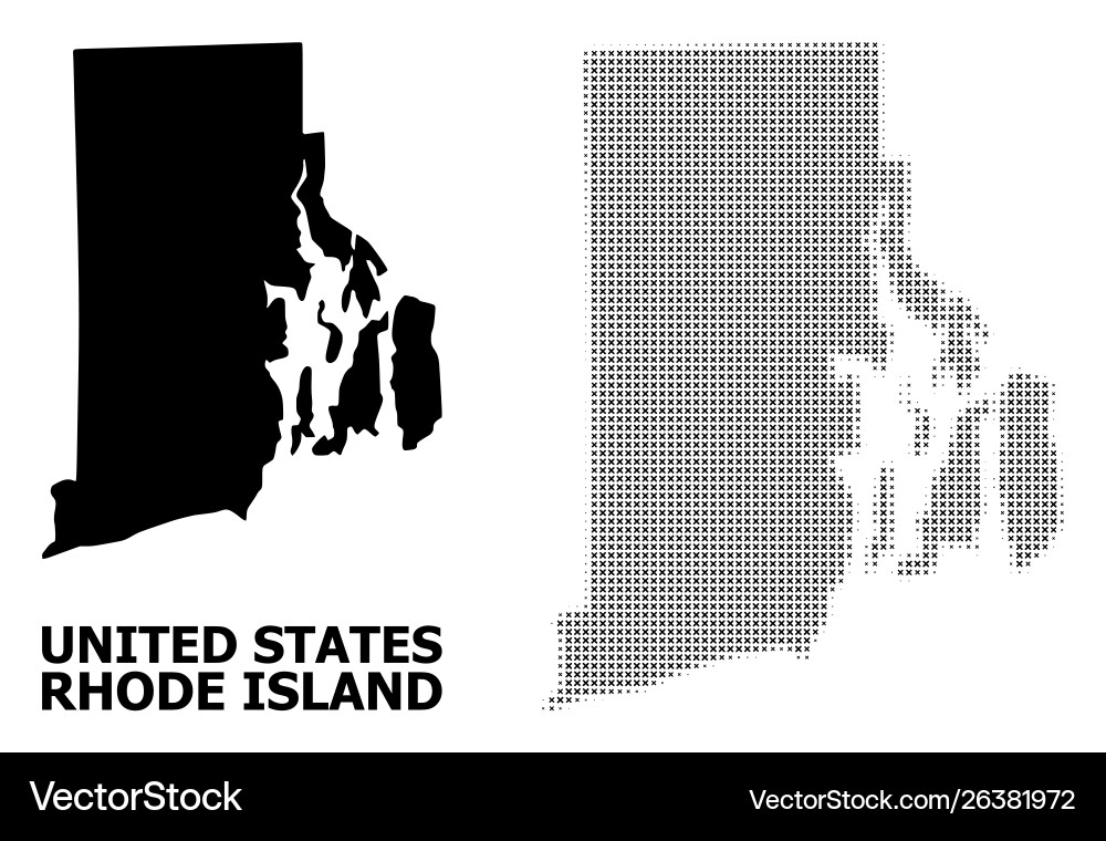 Halftone pattern and solid map rhode vector image