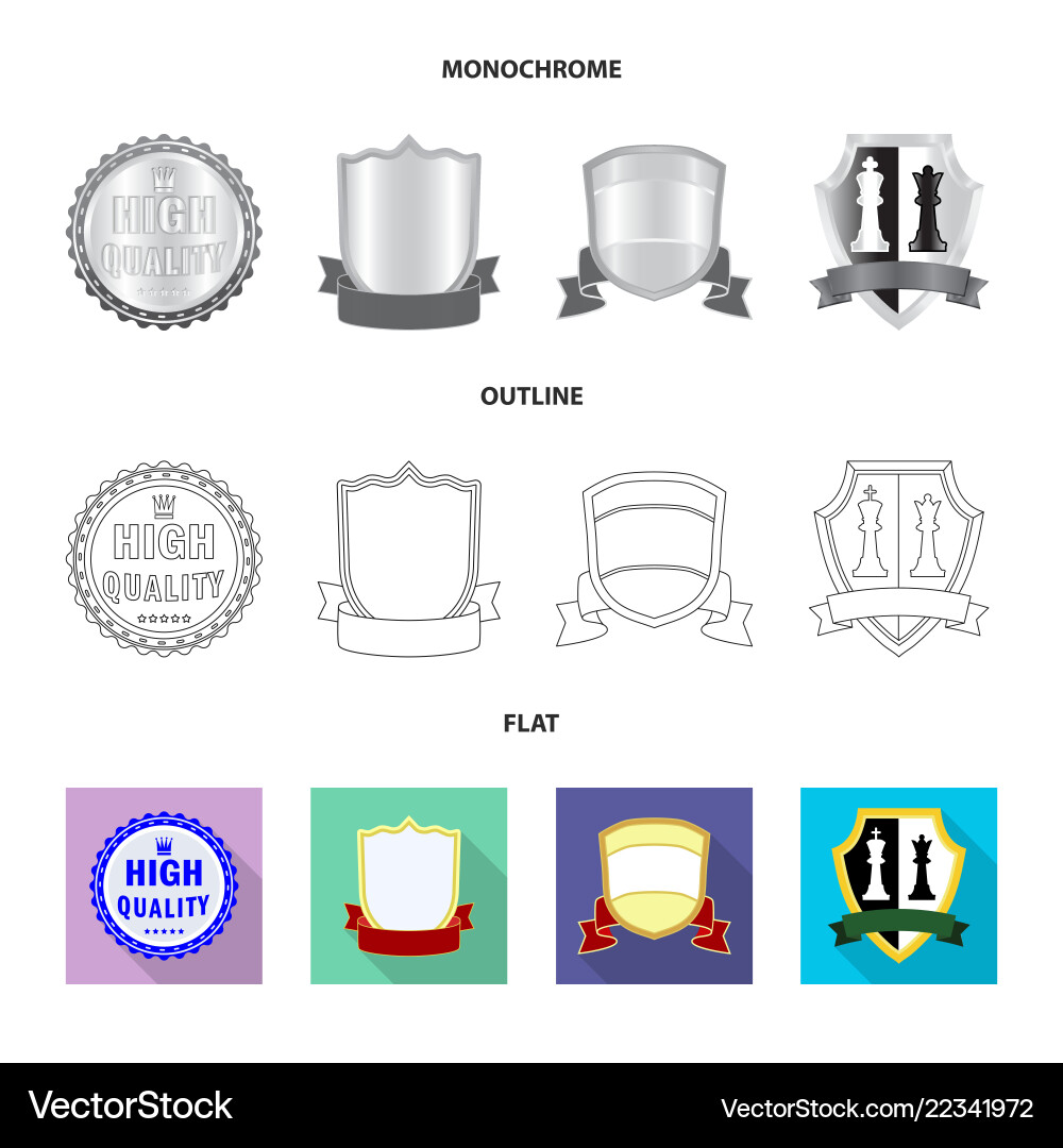 Isolated object of emblem and badge icon set Isolated object of emblem and badge icon set vector image