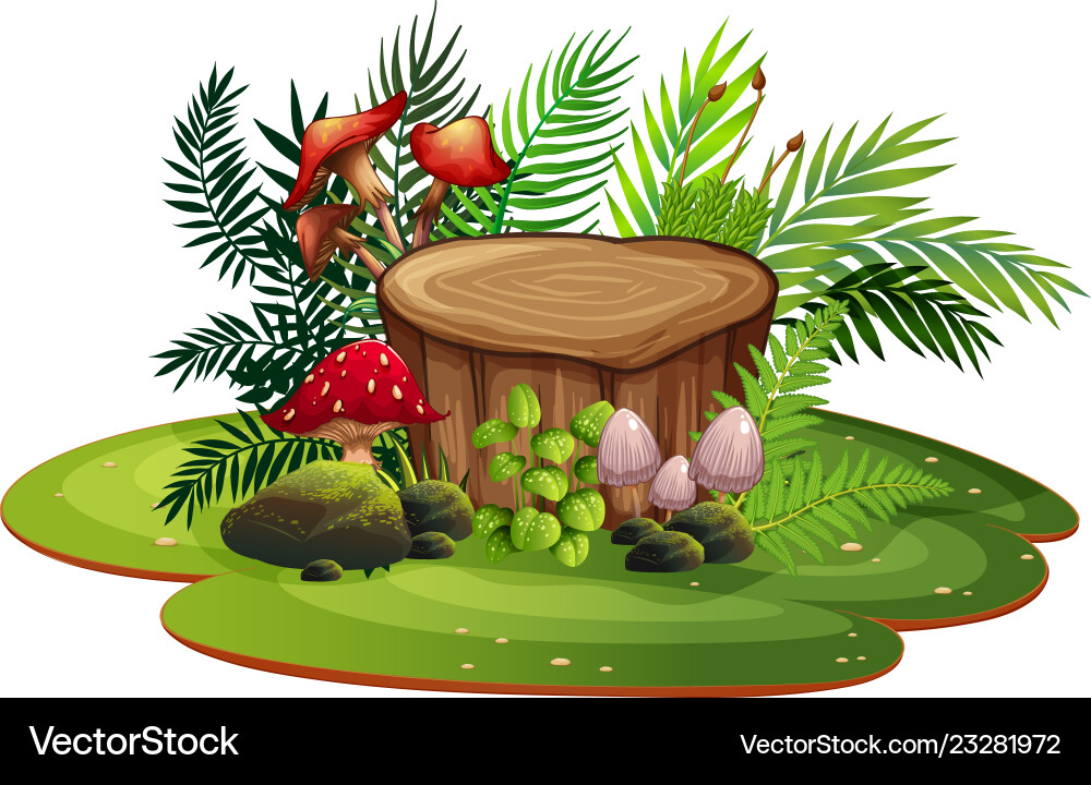 Isolated tree stump element vector image
