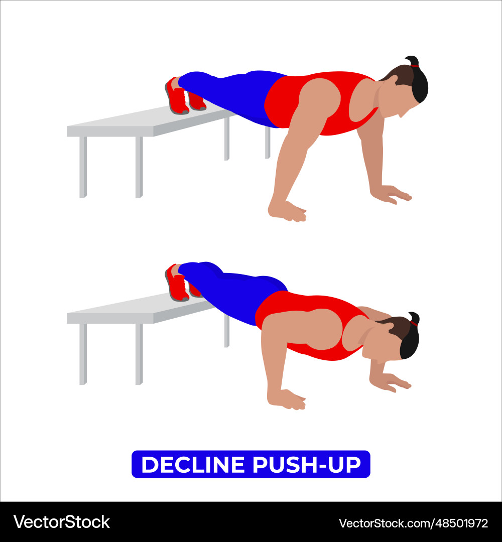 Man doing decline push up exercise vector image