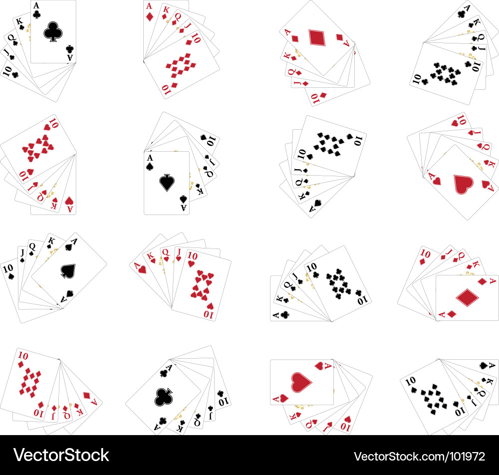 Royal Flush Four Corners Card Game Vector Image