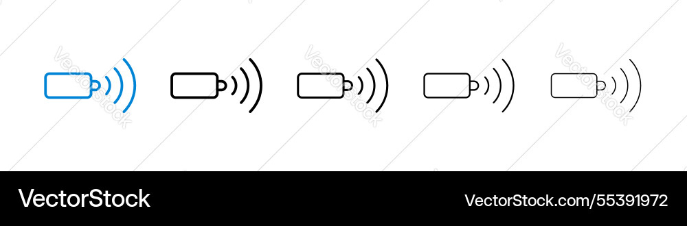 Sensor icons in five different stroke sizes Sensor icons in five different stroke sizes vector image