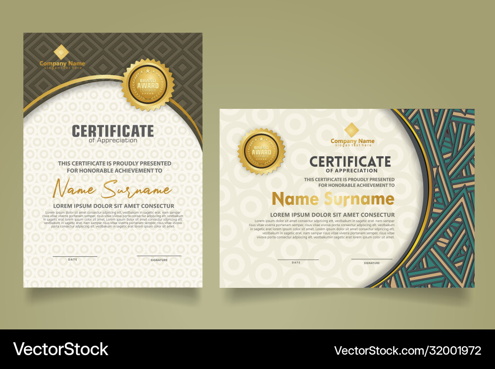 Set modern certificate template with dynamic Set modern certificate template with dynamic vector image