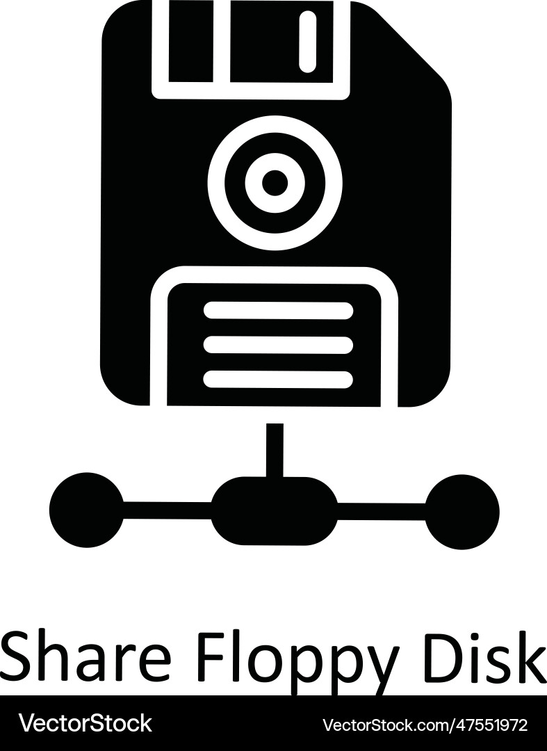 Share floppy disk solid icon design illus Vector Image