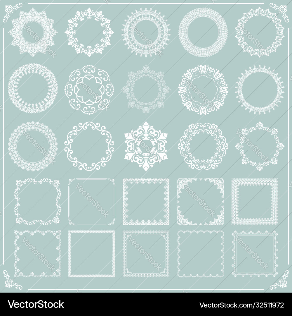 Vintage-Set horizontal quadratisch und rund Vintage-Set horizontal quadratisch und rund vektorbild