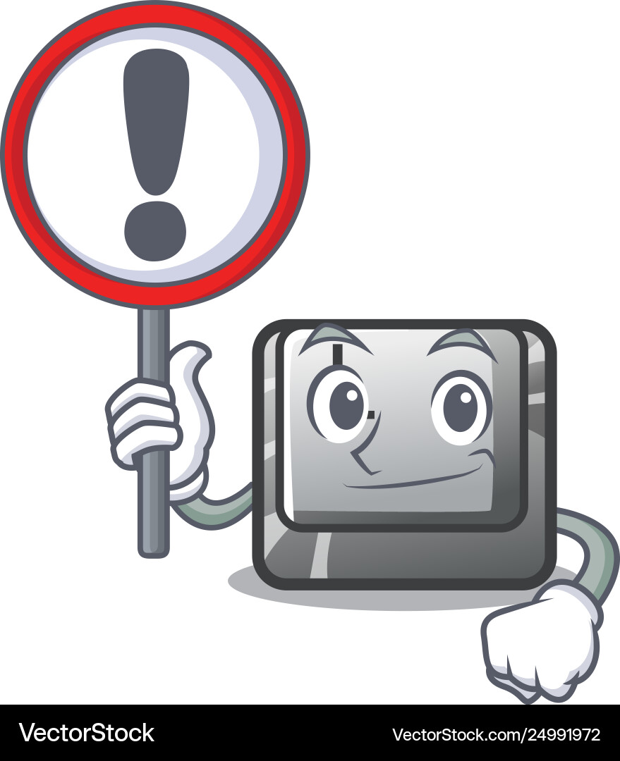 With sign button l attached to character keyboard vector image