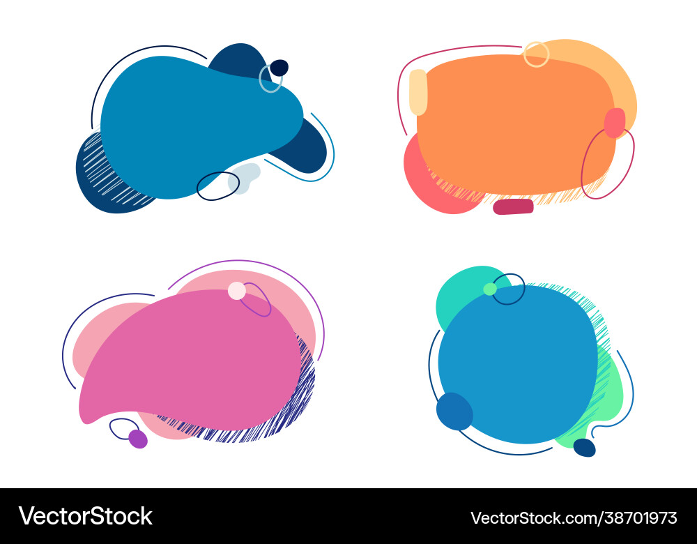 Abstract Fluid Shape Set vector image