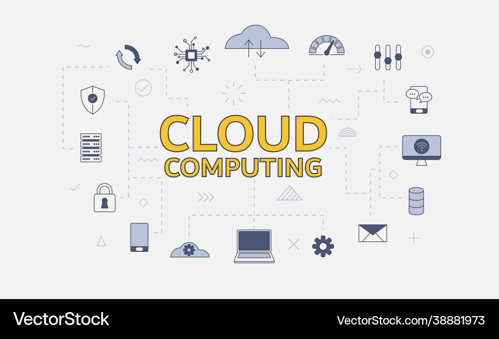 Cloud computing concept with icon set Cloud computing concept with icon set vector image