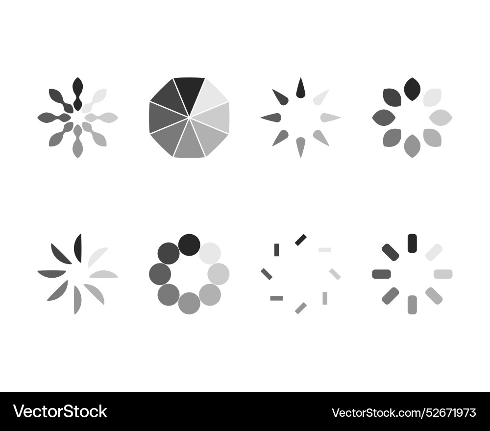 Collection loading bar status icon set of loaded Collection loading bar status icon set of loaded Vector Image