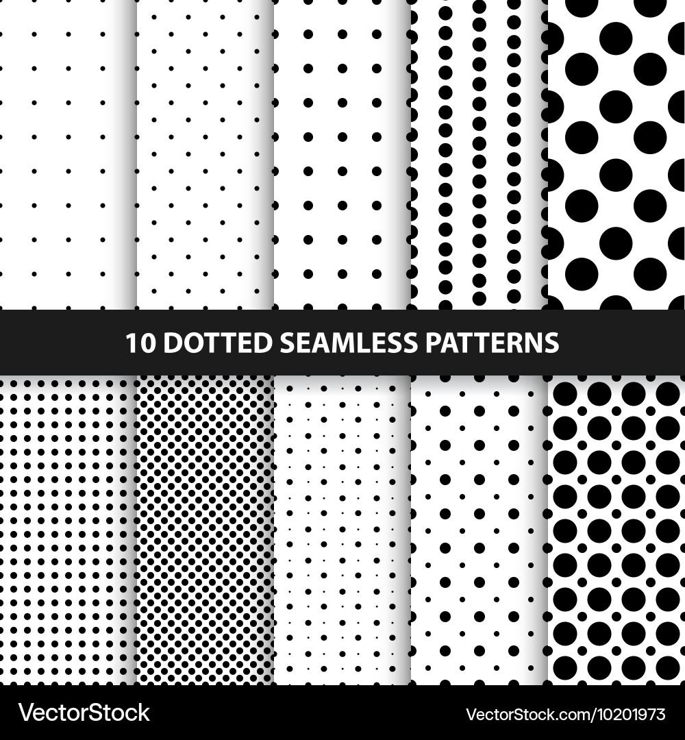 Collection of seamless dotted patterns Royalty Free Vector