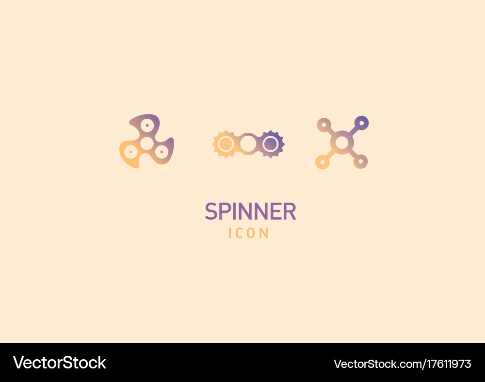 Design linear multicolored icons of fidget vector image