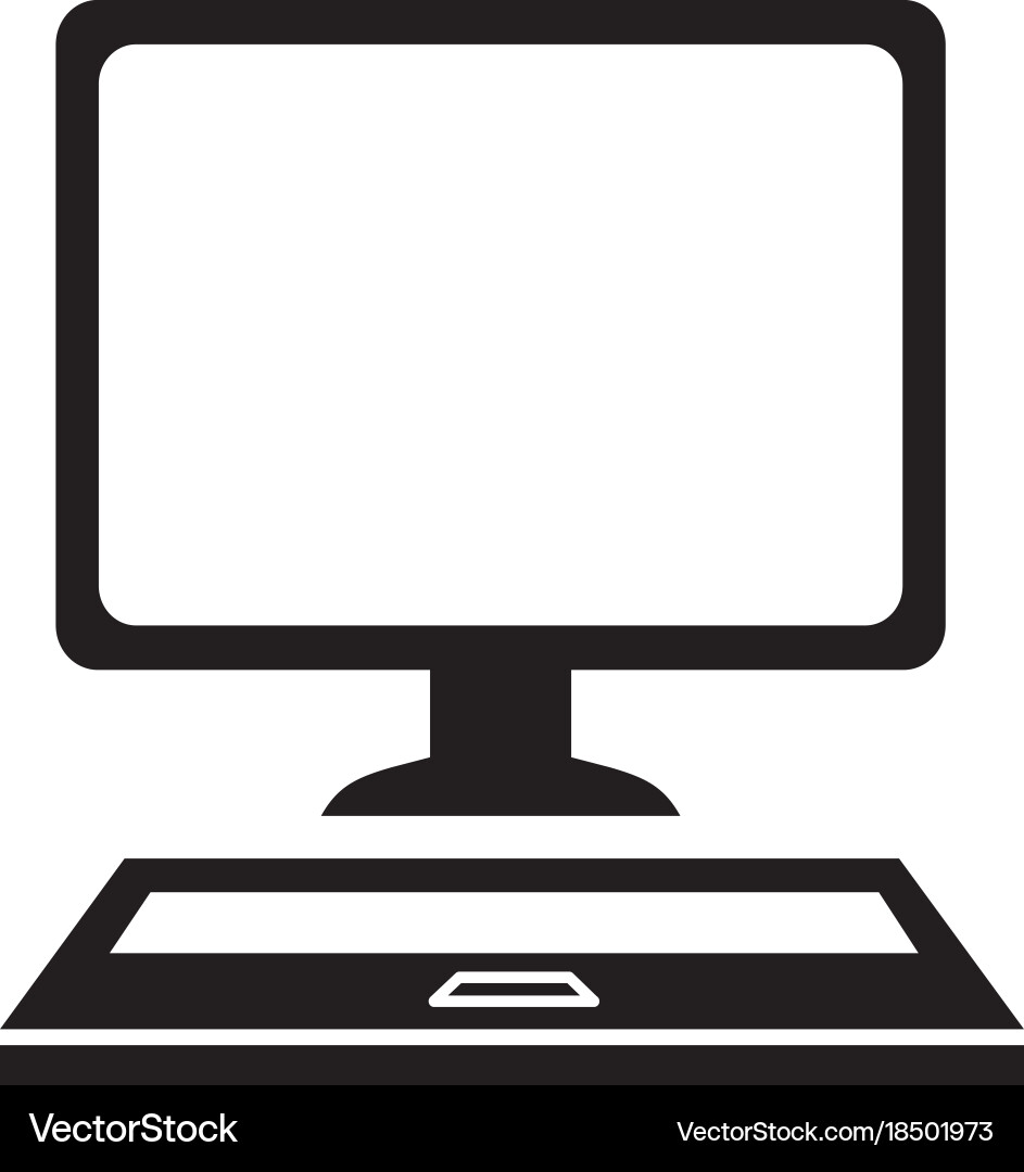 Desktop computer isolated icon vector image