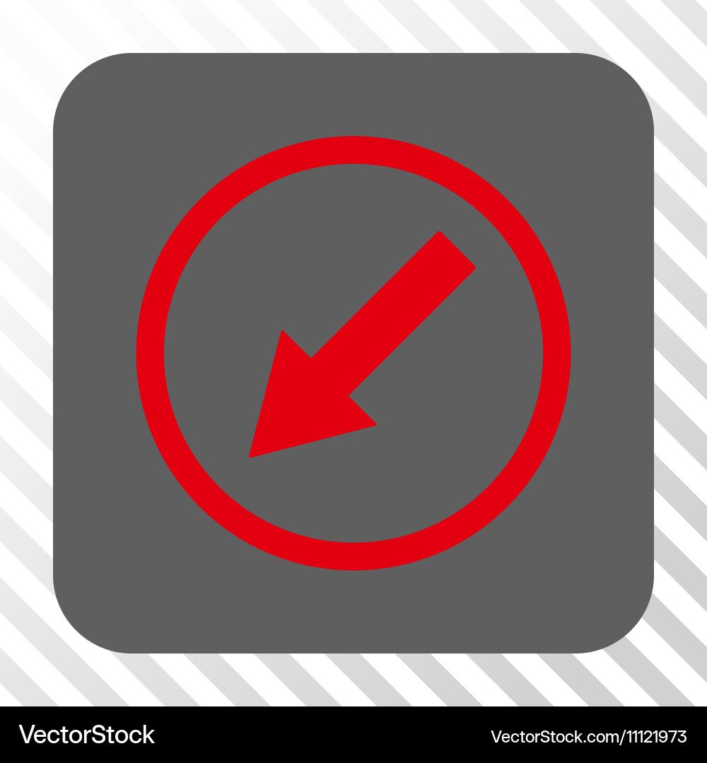 Down-left rounded arrow square button Vector Image
