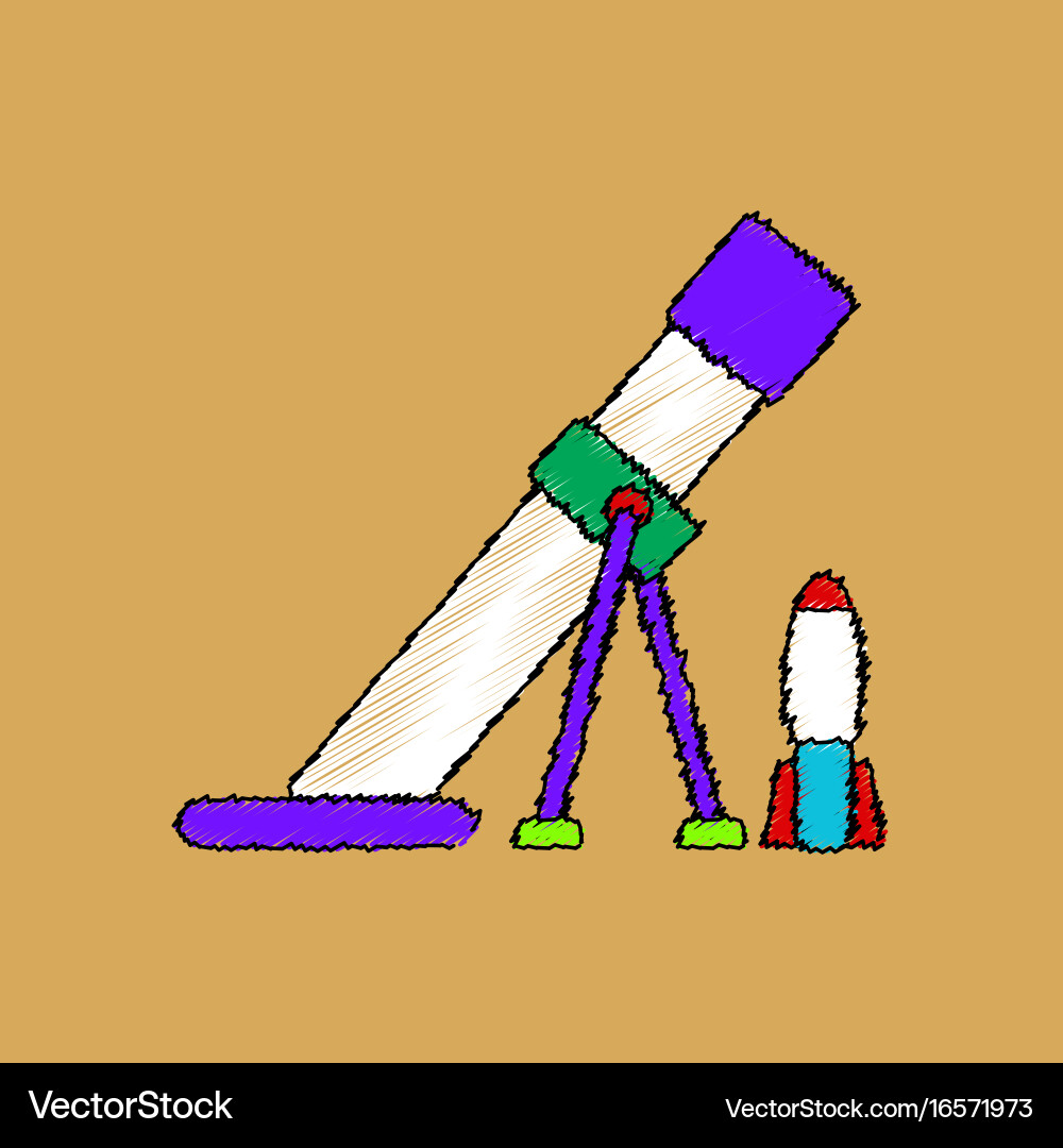 Flat shading style icon mortar and shell vector image