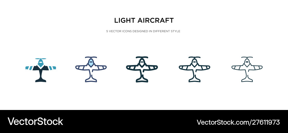 Light aircraft icon in different style two Light aircraft icon in different style two vector image