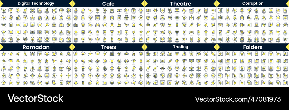 Linear style icons pack in this bundle include vector image