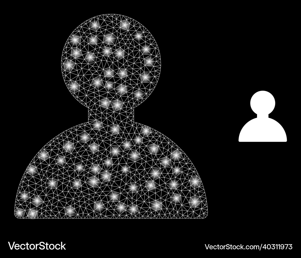Mesh net pawn figure with glare network Mesh net pawn figure with glare network vector image
