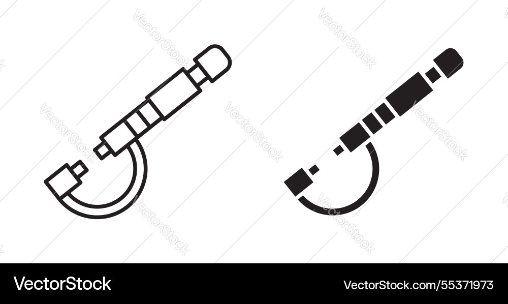 Micrometer icon set in thin line for web Vector Image