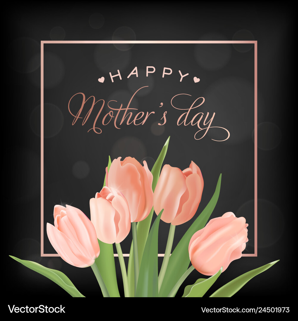 Muttern Tag Banner Vorlage mit Tulpen Blumen Muttern Tag Banner Vorlage mit Tulpen Blumen vektorbild