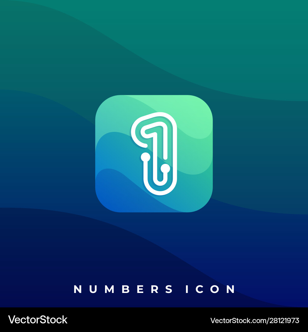Numbers circuit application template Vector Image