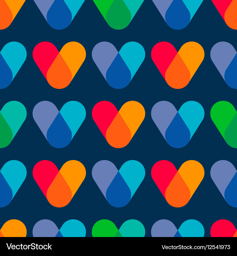 Overlapping colors colorful seamless pattern vector image