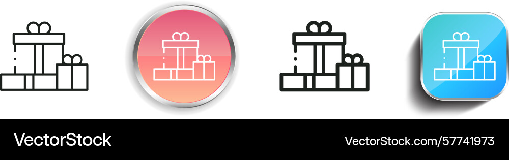 Presents icon thin linear regular and button Presents icon thin linear regular and button vector image