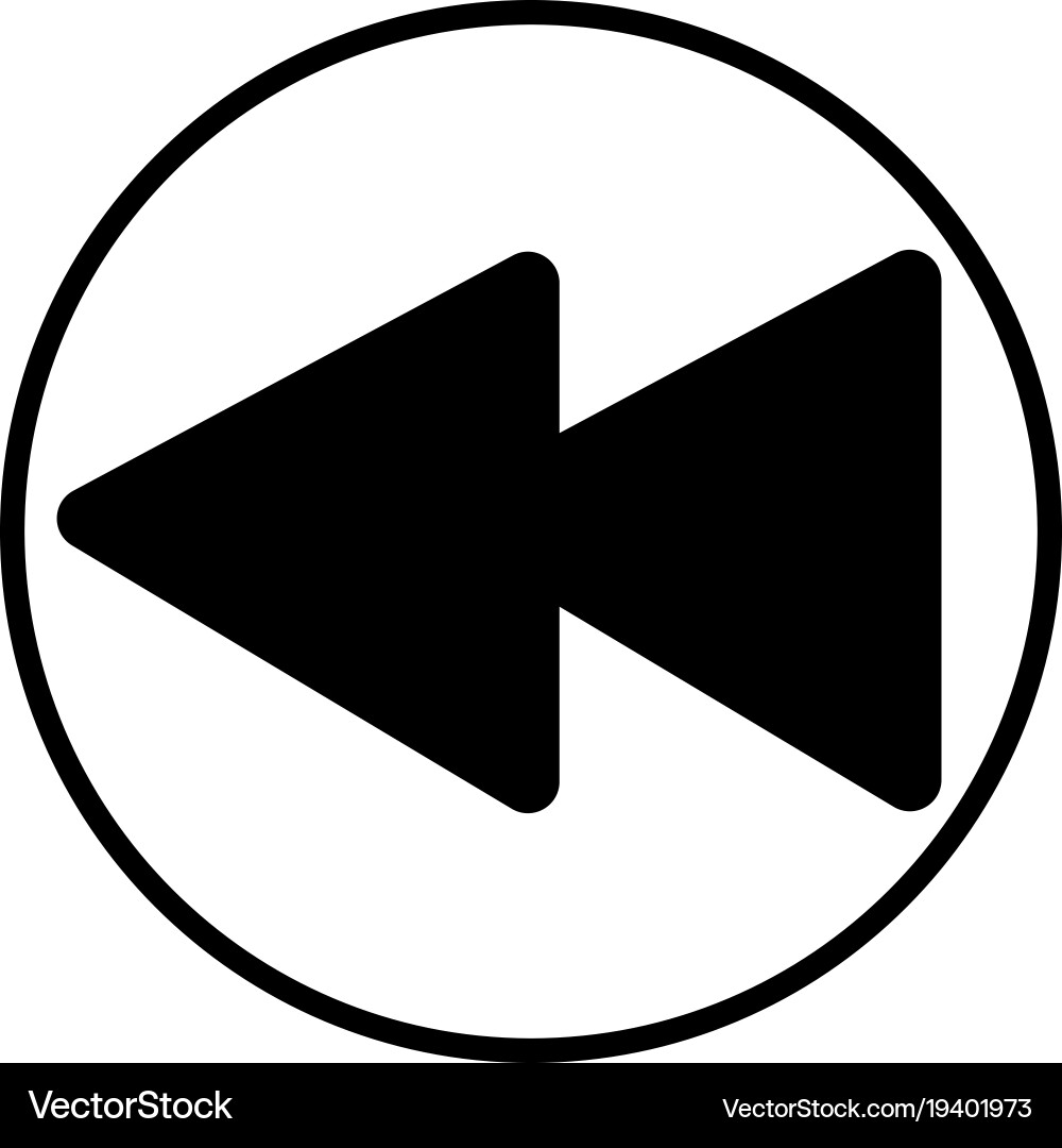 Rewind linear simple graphic web icon Vector Image